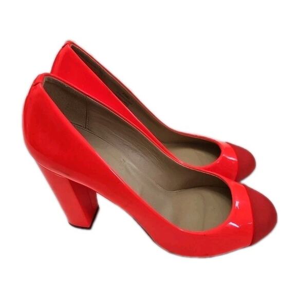 J. Crew Neon And Satin Women's Pumps Cap Toe Heels Leather 8 - Picture 1 of 6